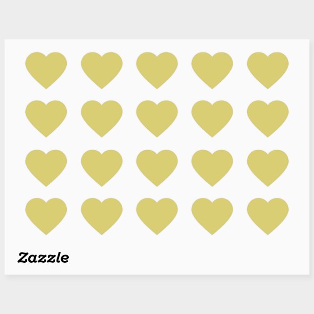 Autocollant de cœur mignon jaune chaud doux (Feuille)