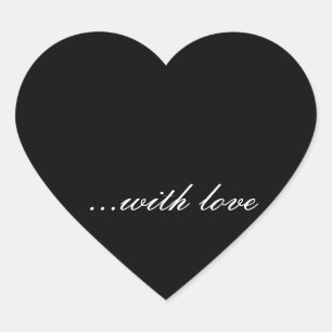 autocollant de coeur noir et blanc