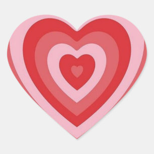 autocollant de coeur rétro tendance rouge