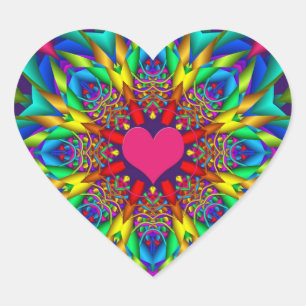 Autocollant de coeur romantique