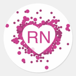 Autocollant de coeur rose RN Nurse