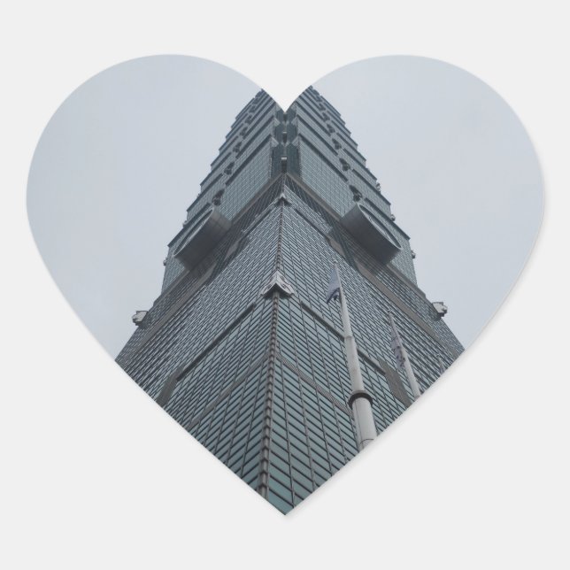 Autocollant de coeur Taipei 101 (Devant)