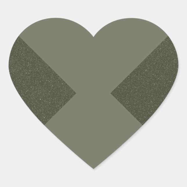 Autocollant de coeur vert mousse apaisé (Devant)