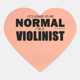 Autocollant de coeur violoniste normal