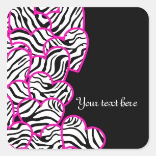 Autocollant de coeur Zebra