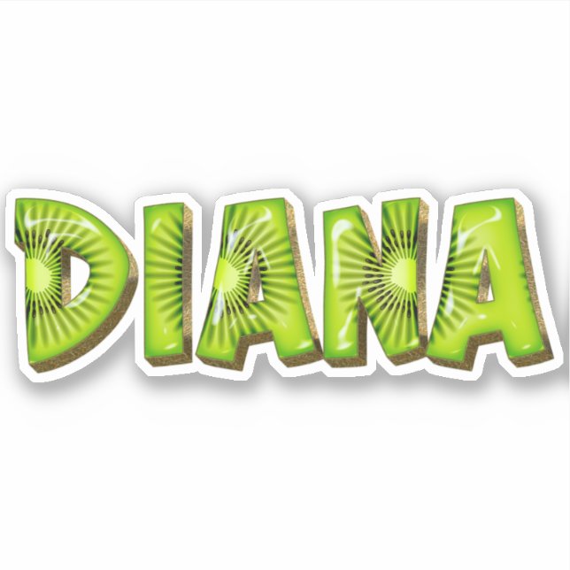 Autocollant de conception Kiwi Diana Name Sticker (Devant)