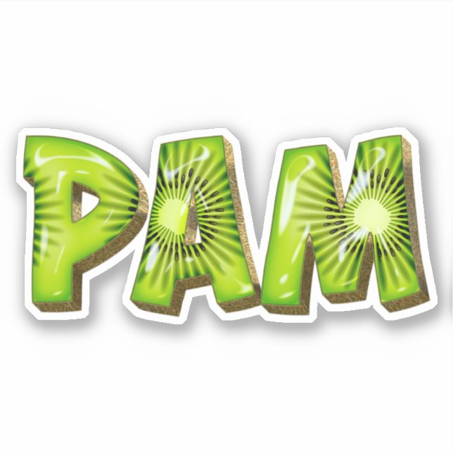 Autocollant de conception Kiwi Pam Name (Devant)
