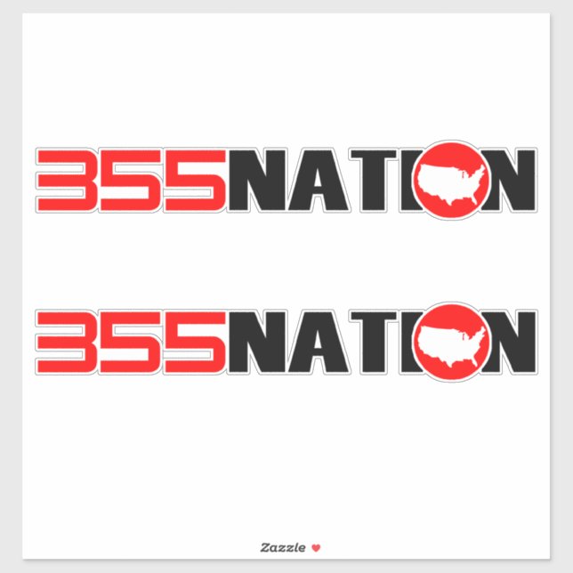 Autocollant de conception standard 355Nation (Feuille)
