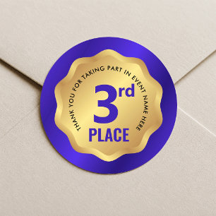 Autocollant de concours de médaille de 3e place bl