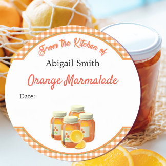 Autocollant de conserve de marmelade d'orange Citr