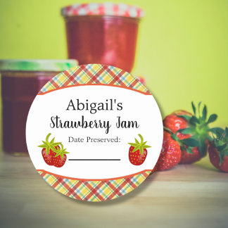Autocollant de conserve rond fraise fruit