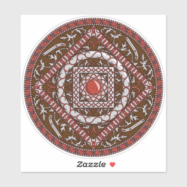 Autocollant de contour Aries Mandala (Feuille)