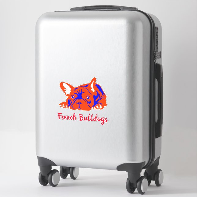 Autocollant de contour Bouledogues français (Sur valise)