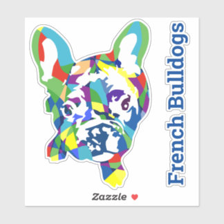 Autocollant de contour Bouledogues français