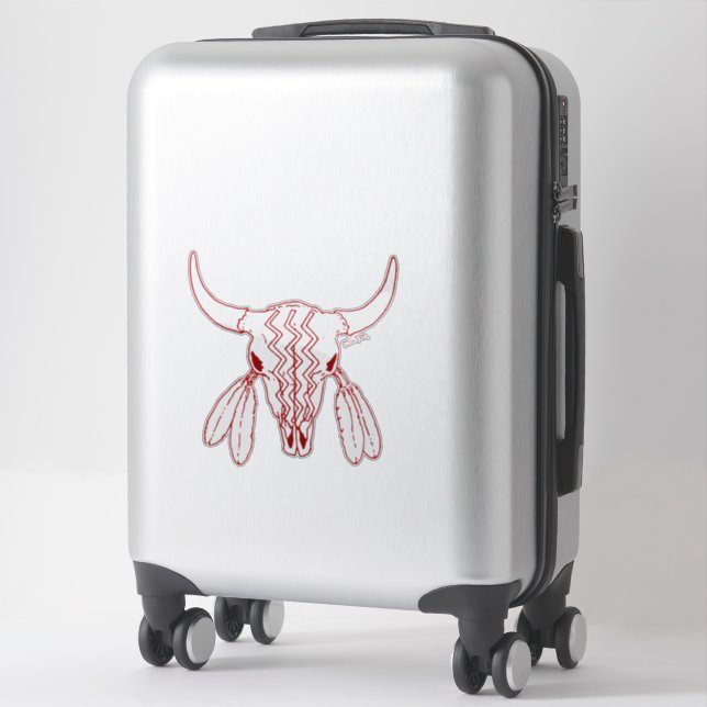 Autocollant de contour de ligne rouge de danse fan (Sur valise)