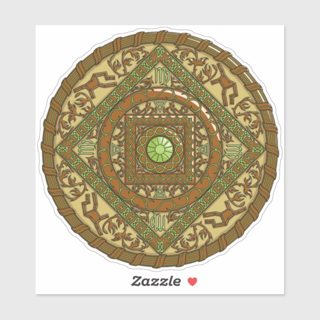 Autocollant de contour de mandala de la Vierge (Feuille)