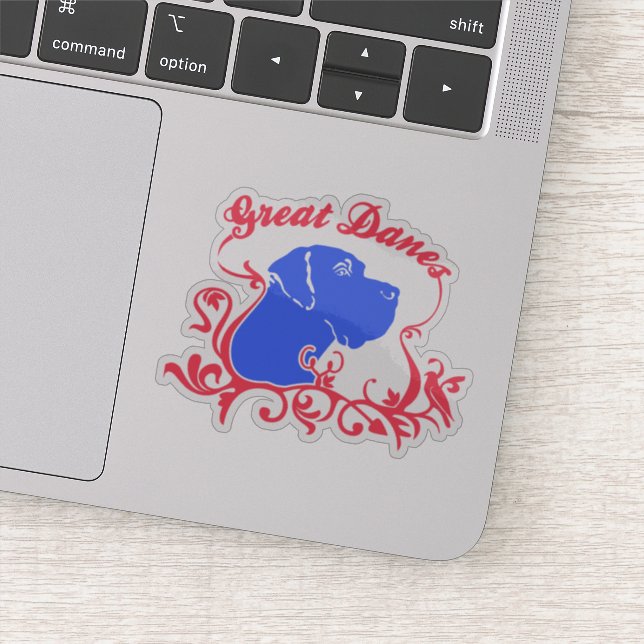 Autocollant de contour drôle Grand Danois (Détail)