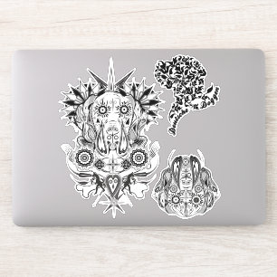 Autocollant de contour Grand Danois style tatouage
