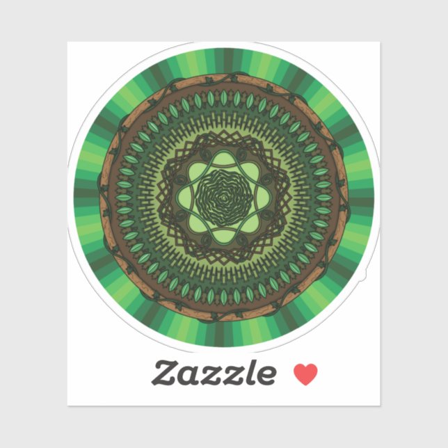 Autocollant de contour Mandala de la Terre (Feuille)
