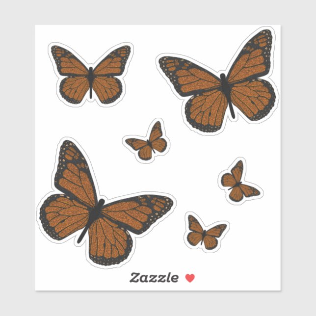 Autocollant de contour Monarch gribouillé (Feuille)