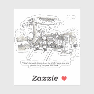 Autocollant de contour père Noël Bad Bad Kid