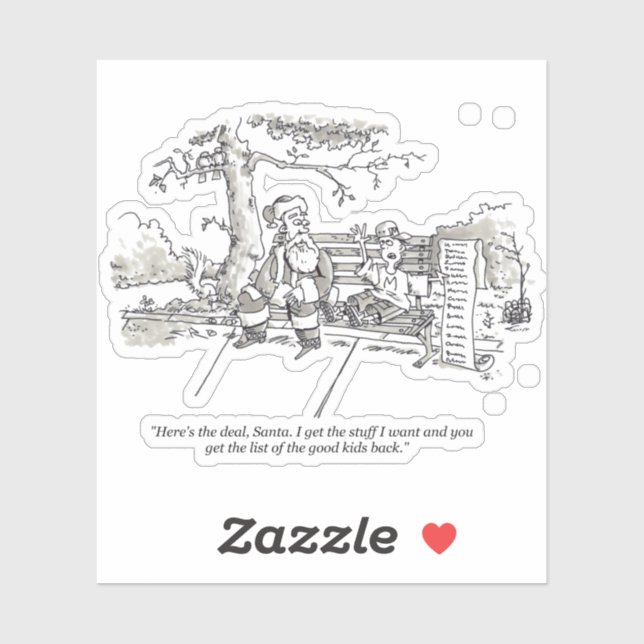 Autocollant de contour père Noël Bad Bad Kid (Feuille)