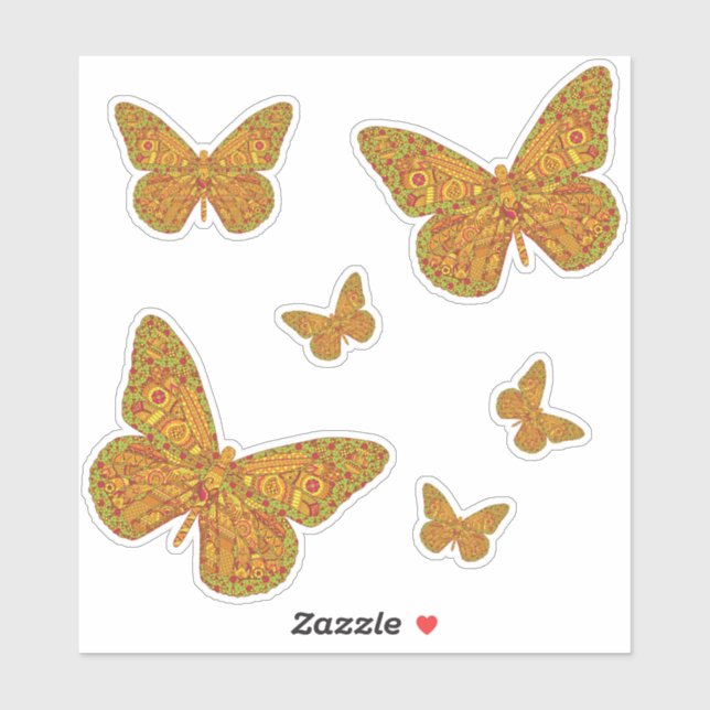 Autocollant de contours de monarque indien (Feuille)