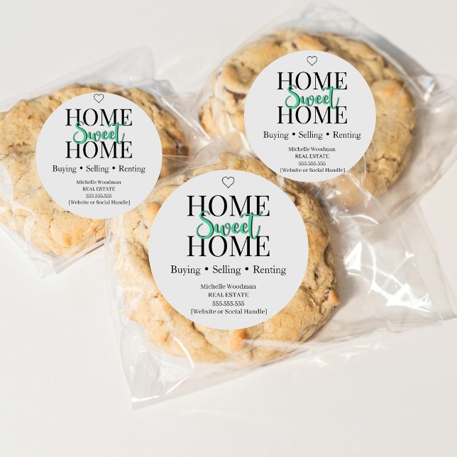 Autocollant de cookie immobilier Home Sweet Home | (Créateur téléchargé)