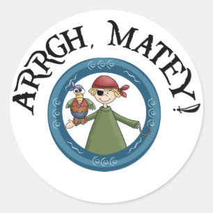 Autocollant de copain de pirate et de perroquet