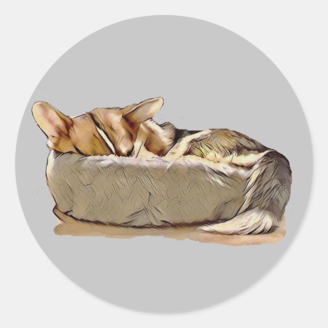 Autocollant de corgi gallois pour couchage (Devant)