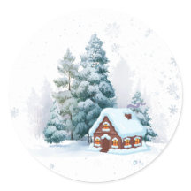 Autocollant de cottage d'hiver cosy