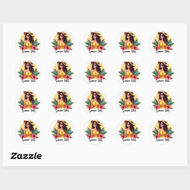 Autocollant de coucher de soleil pour fille branch (Feuille)