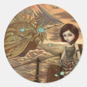 Autocollant "de coucher du soleil maritime"