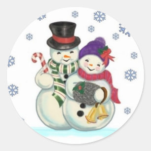 Autocollant de couple Snowman