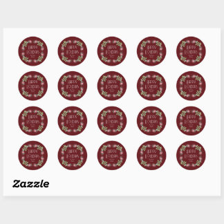 Autocollant de couronne aquarelle Joyeuses Fêtes