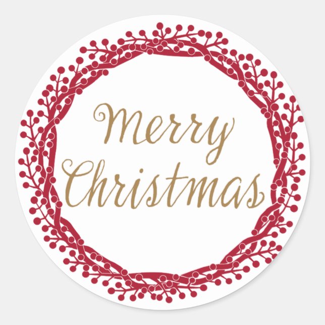 autocollant de couronne de canneberge de Noël (Devant)