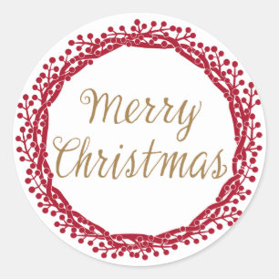 autocollant de couronne de canneberge de Noël