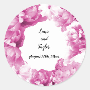 Autocollant de couronne de mariage rose poussiéreu