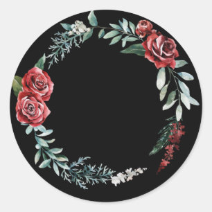 Autocollant de couronne de roses pour les vacances