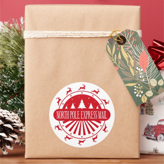 Autocollant de courrier du pôle Nord de Noël (vacances)