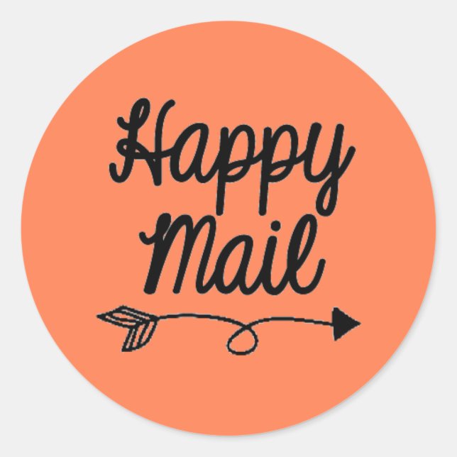 Autocollant de courrier heureux avec design fléché (Devant)