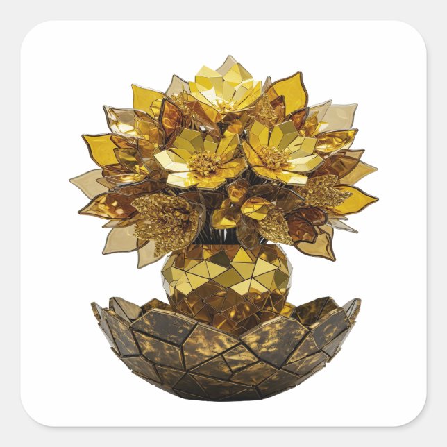 Autocollant de craft abstrait argent radiant (Devant)