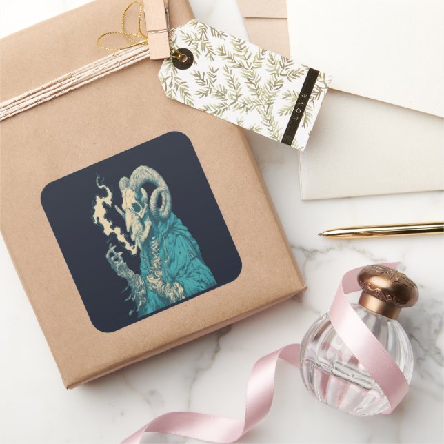 Autocollant de crâne de bélier fumeur occulte (Cadeaux)
