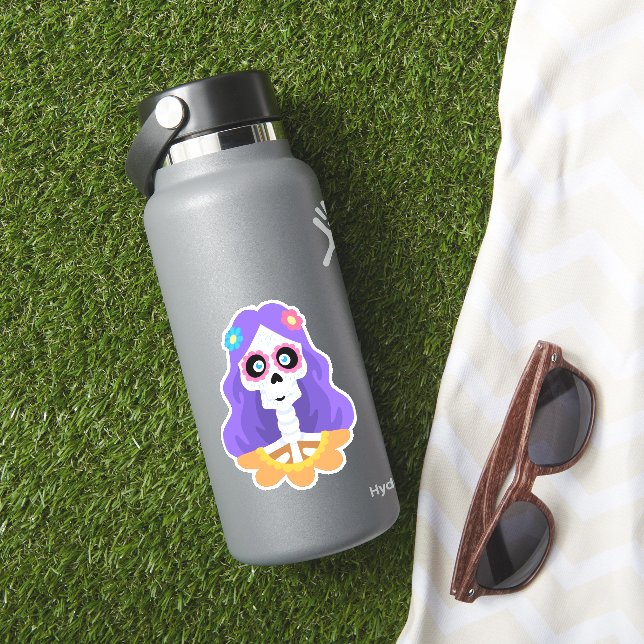 Autocollant de crâne de sucre d'Halloween de Jour  (HydroFlask Insitu)