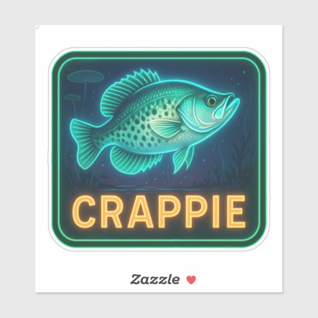 Autocollant de CRAPPIE néon (Feuille)