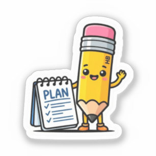 autocollant de crayon mignon, motivation pour étud