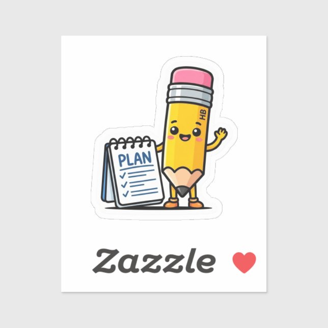 autocollant de crayon mignon, motivation pour étud (Feuille)