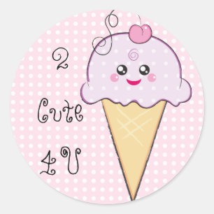 Autocollant de crème glacée Kawaii