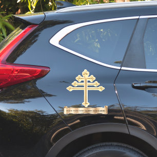 Autocollant de croix de l'Église maronite avec tex