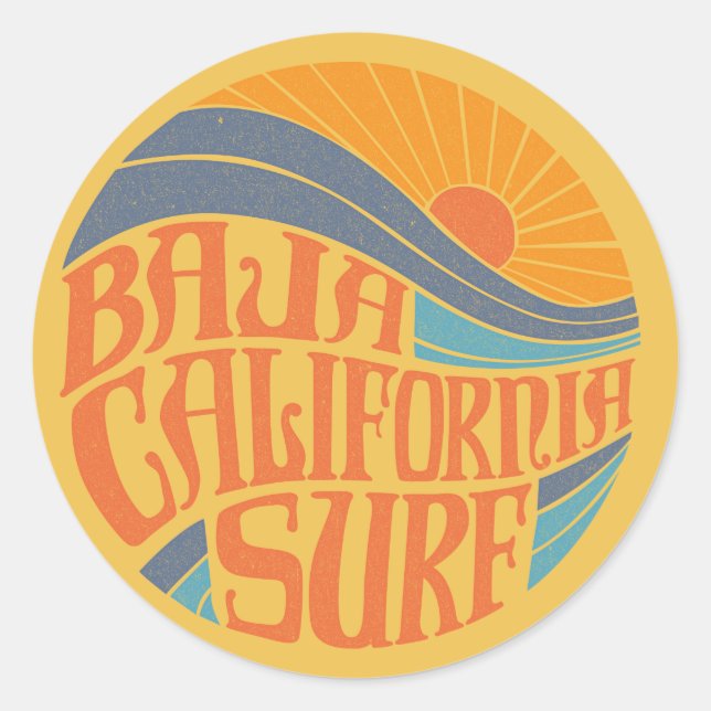 Autocollant de cru de surf de Basse-Californie (Devant)